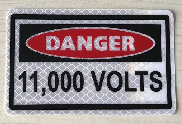 11000 VOLTS 3M Reflective Sticker