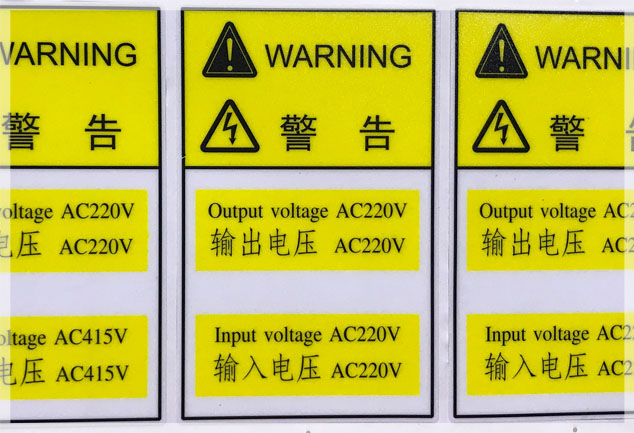 Polycarbonate Warning Labels
